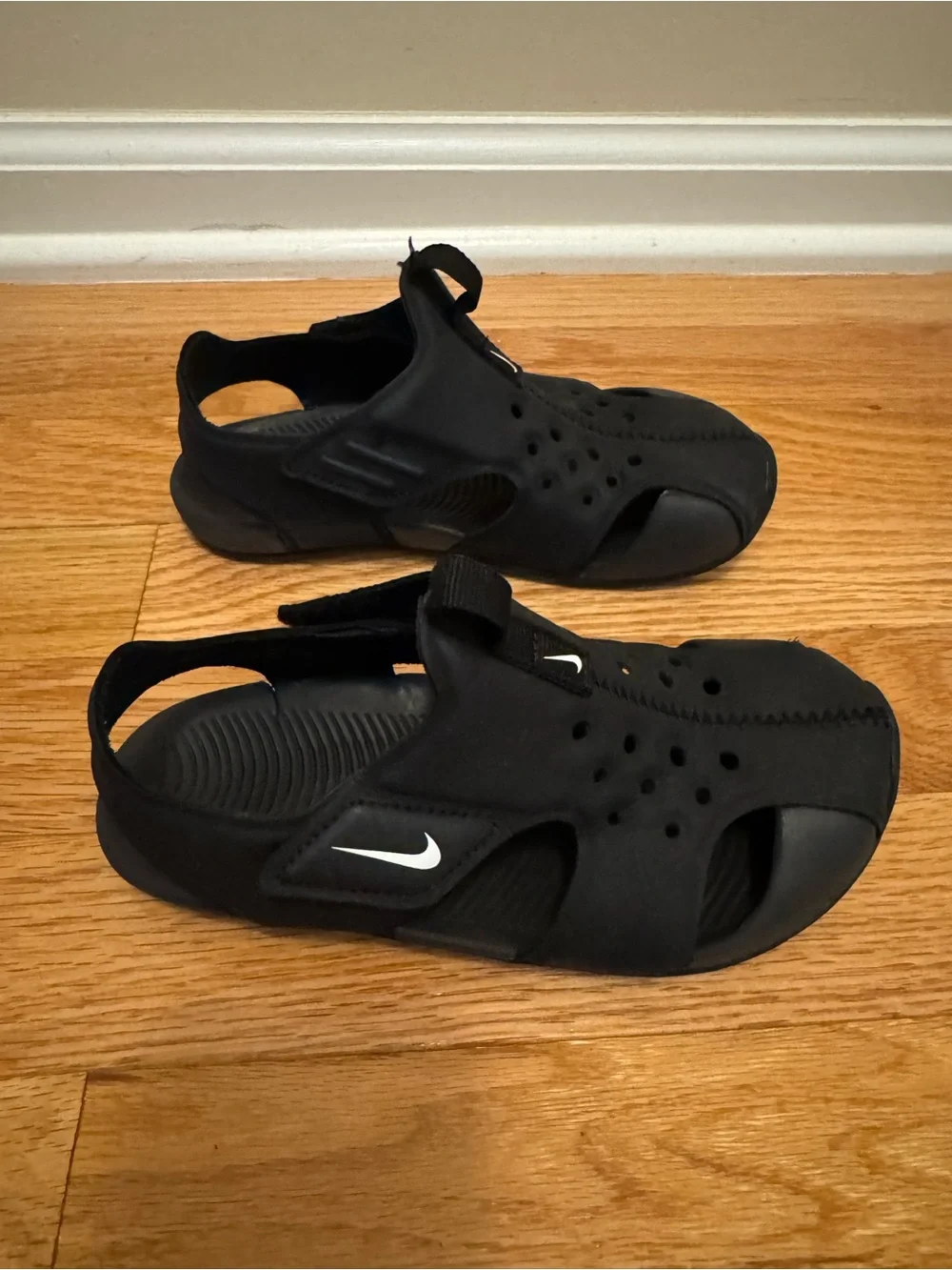 Kids Nike Sunray Protect - Black Slip-On Water Sandals - Size 12C